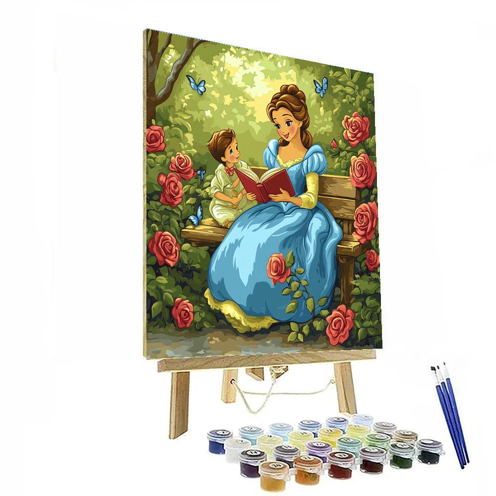 Belle Garden Reading Disney Inspired paint by number