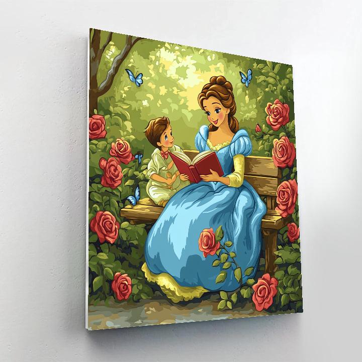 Belle Garden Reading Disney Inspired paint by number