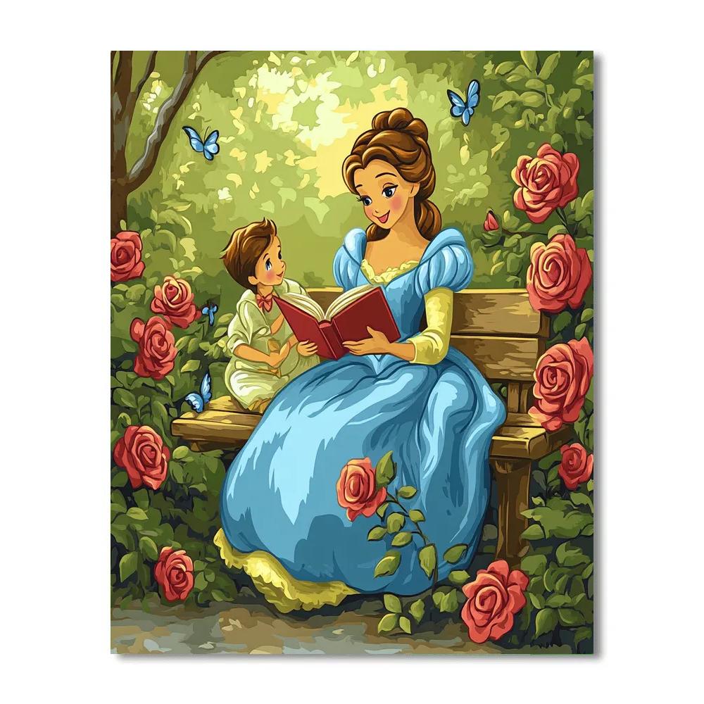 Belle Garden Reading Disney Inspired paint by number