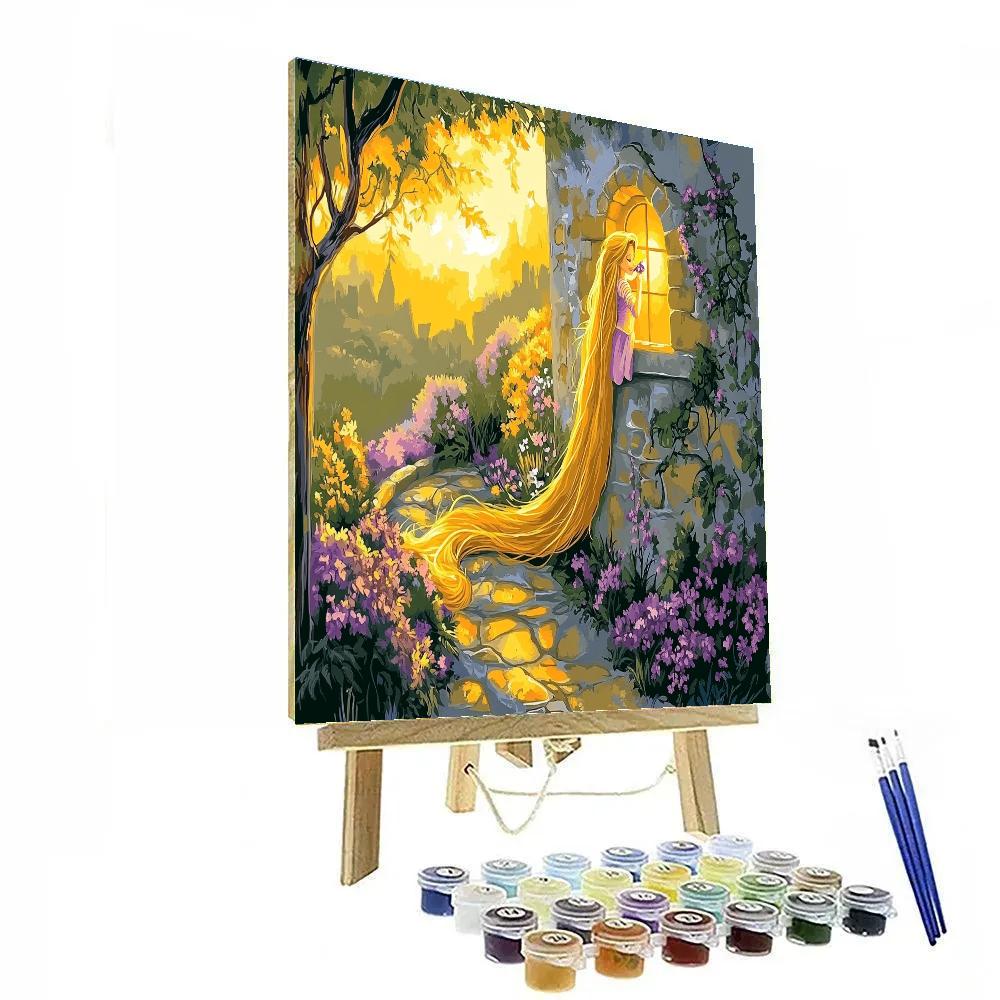 Rapunzel Tower Garden Disney Inspired DIY paint by numbers