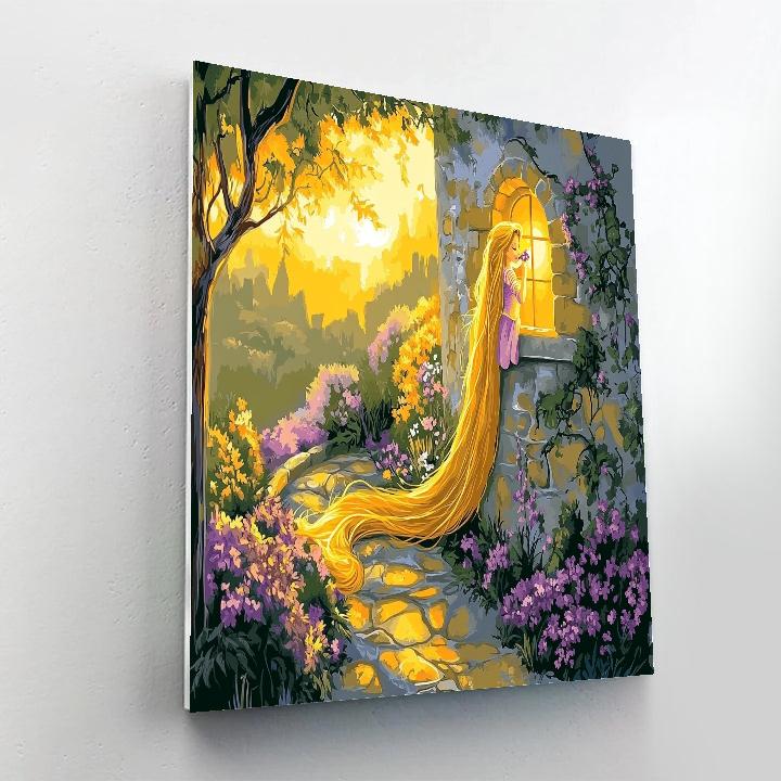 Rapunzel Tower Garden Disney Inspired DIY paint by numbers