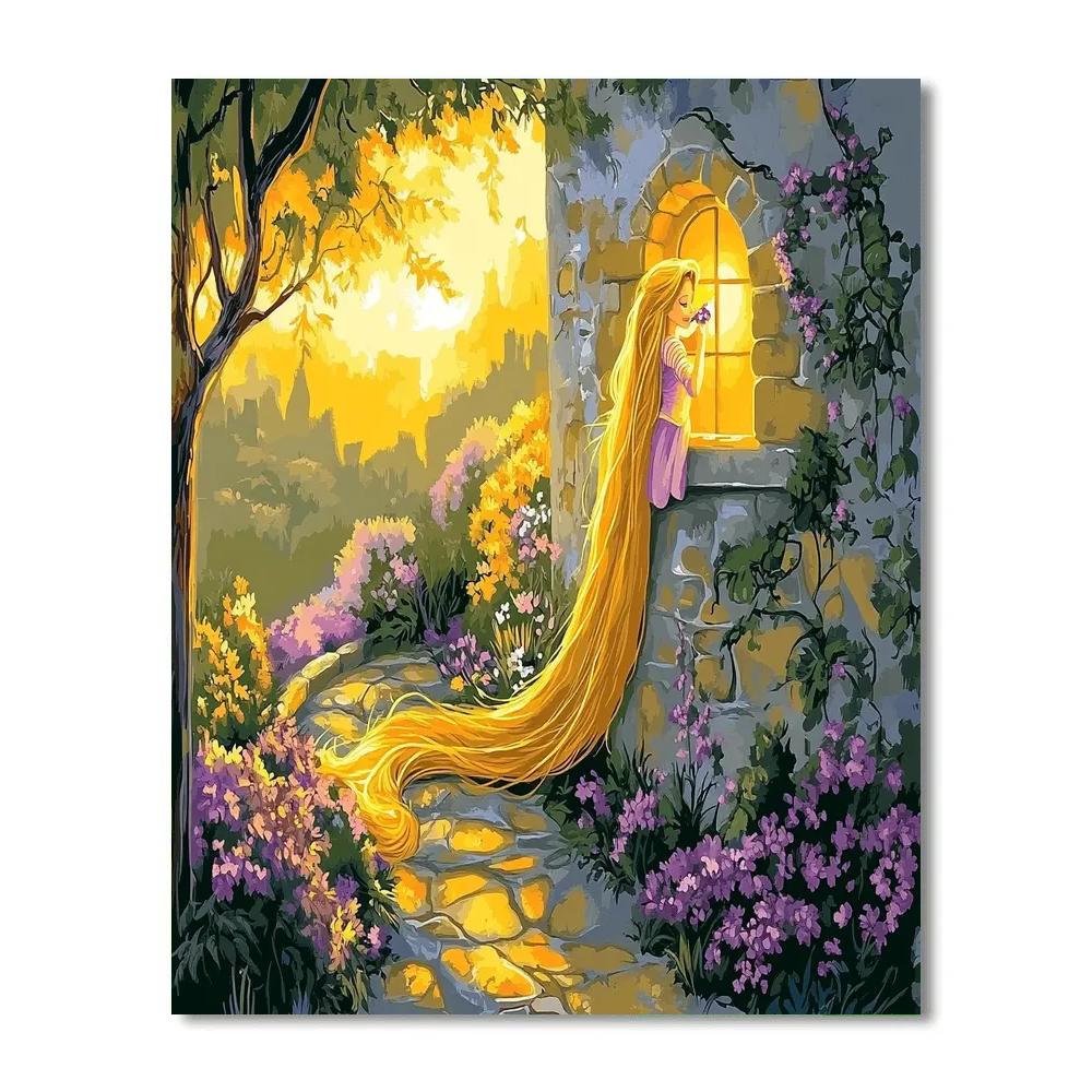 Rapunzel Tower Garden Disney Inspired DIY paint by numbers