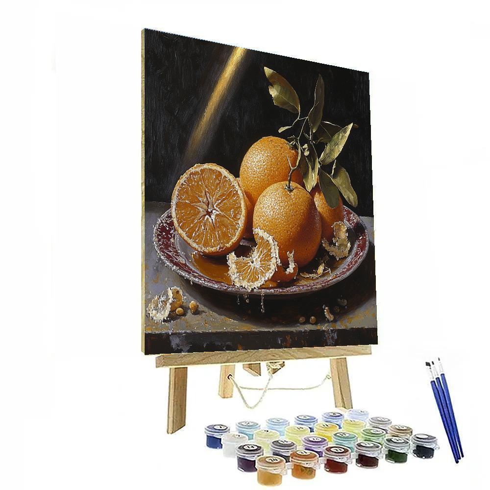 Caravaggio Inspired Overripe Citrus Tableau paint by color