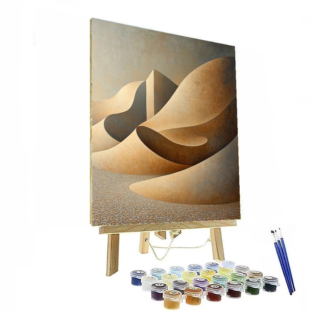 Michelangelo Inspired Rain-Sculpted Desert Dunes Painting by numbers kit