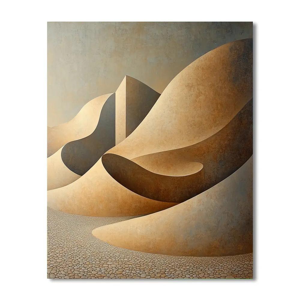 Michelangelo Inspired Rain-Sculpted Desert Dunes Painting by numbers kit