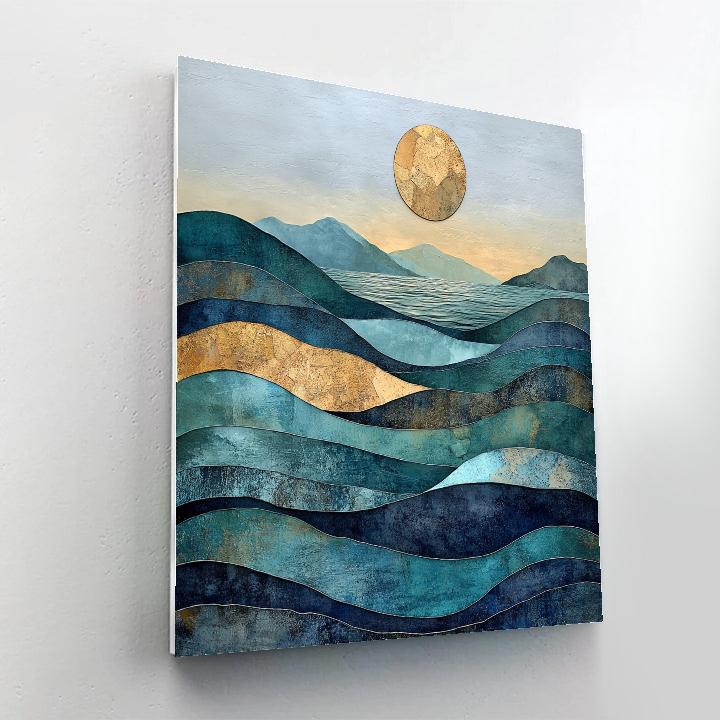 Max Ernst Inspired Dreamscape Of Mineral Oceans painting number kit