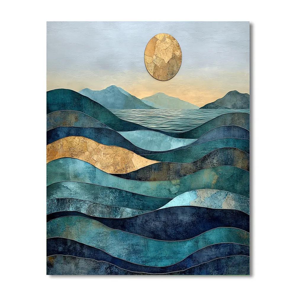 Max Ernst Inspired Dreamscape Of Mineral Oceans painting number kit