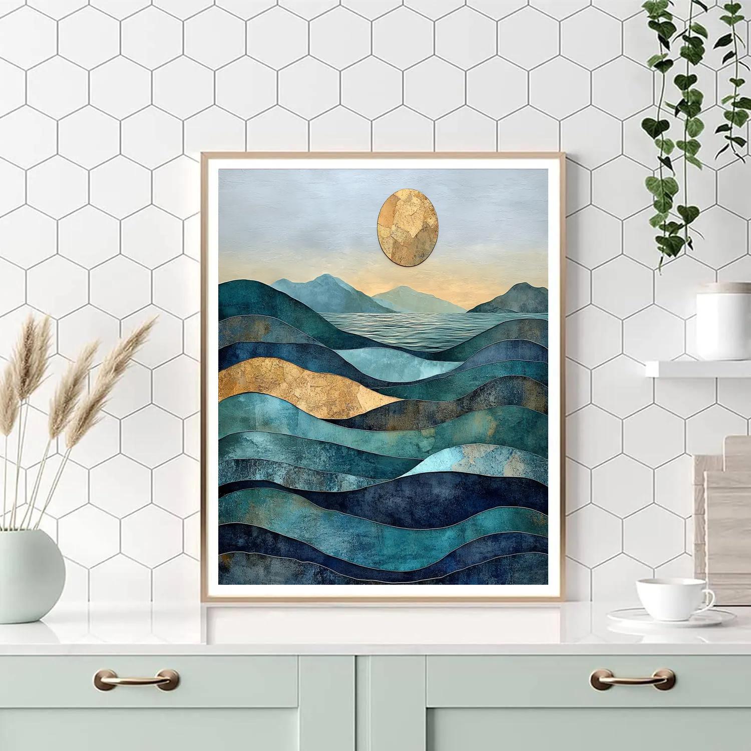 Max Ernst Inspired Dreamscape Of Mineral Oceans painting number kit