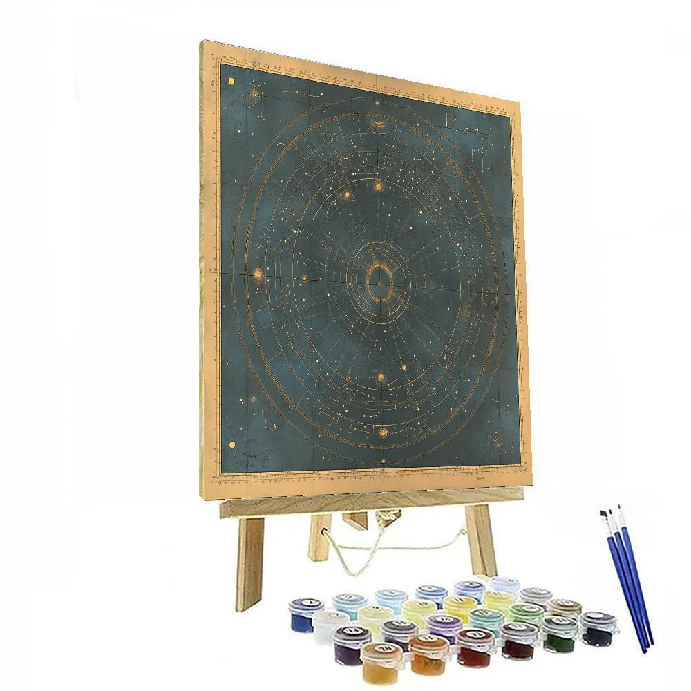 Leonardo Da Vinci Inspired Map Of Harmonic Constellations Painting by numbers kit