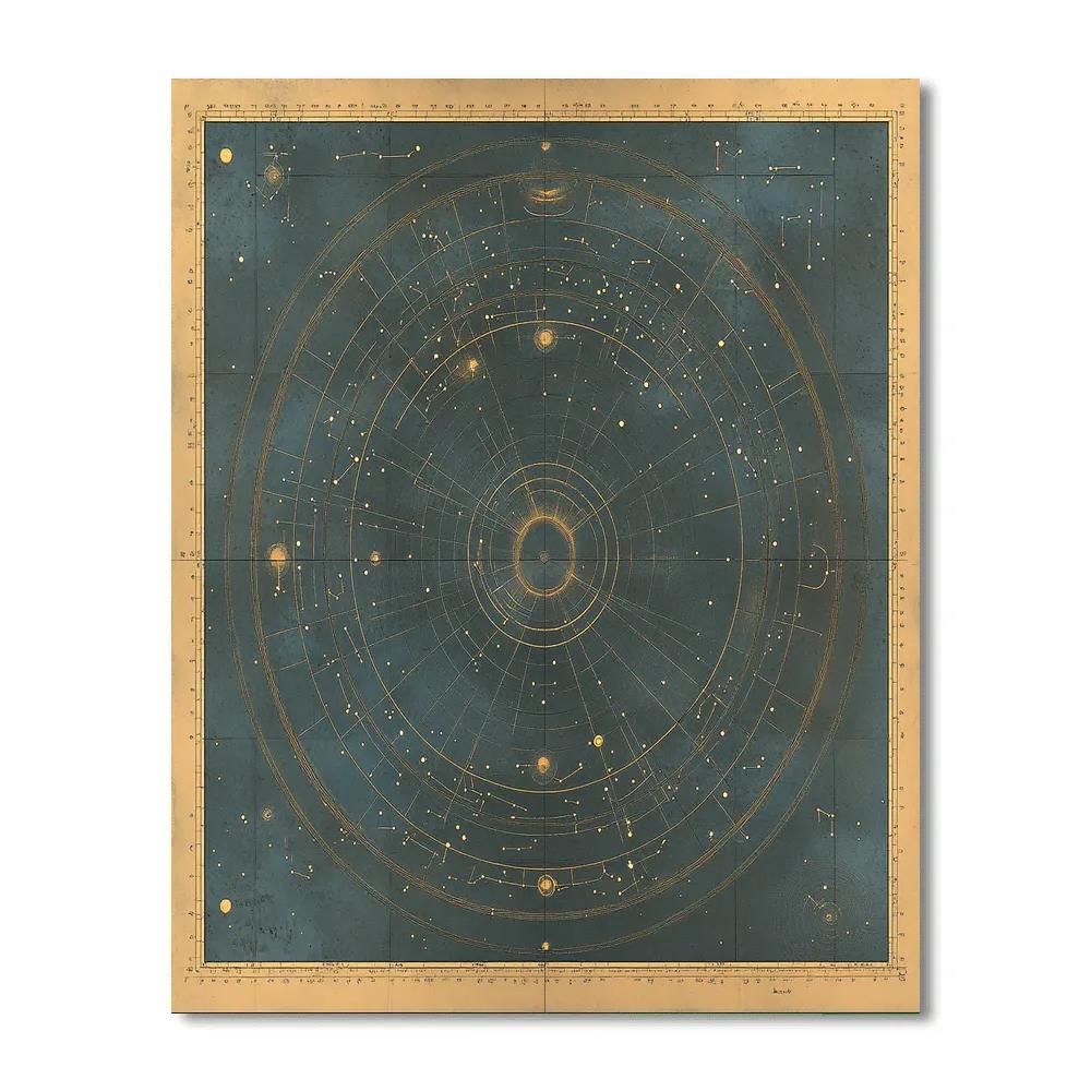 Leonardo Da Vinci Inspired Map Of Harmonic Constellations Painting by numbers kit