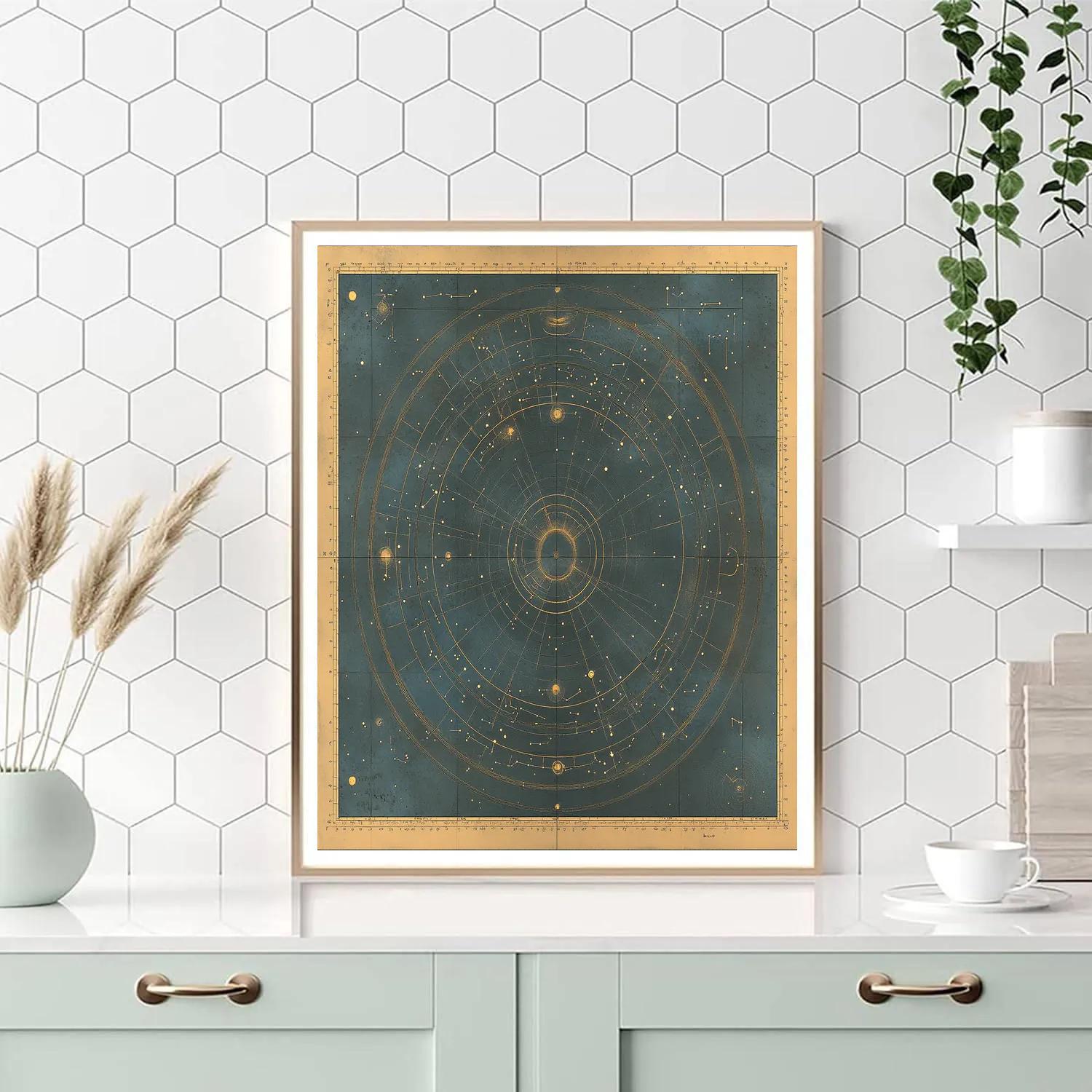 Leonardo Da Vinci Inspired Map Of Harmonic Constellations Painting by numbers kit