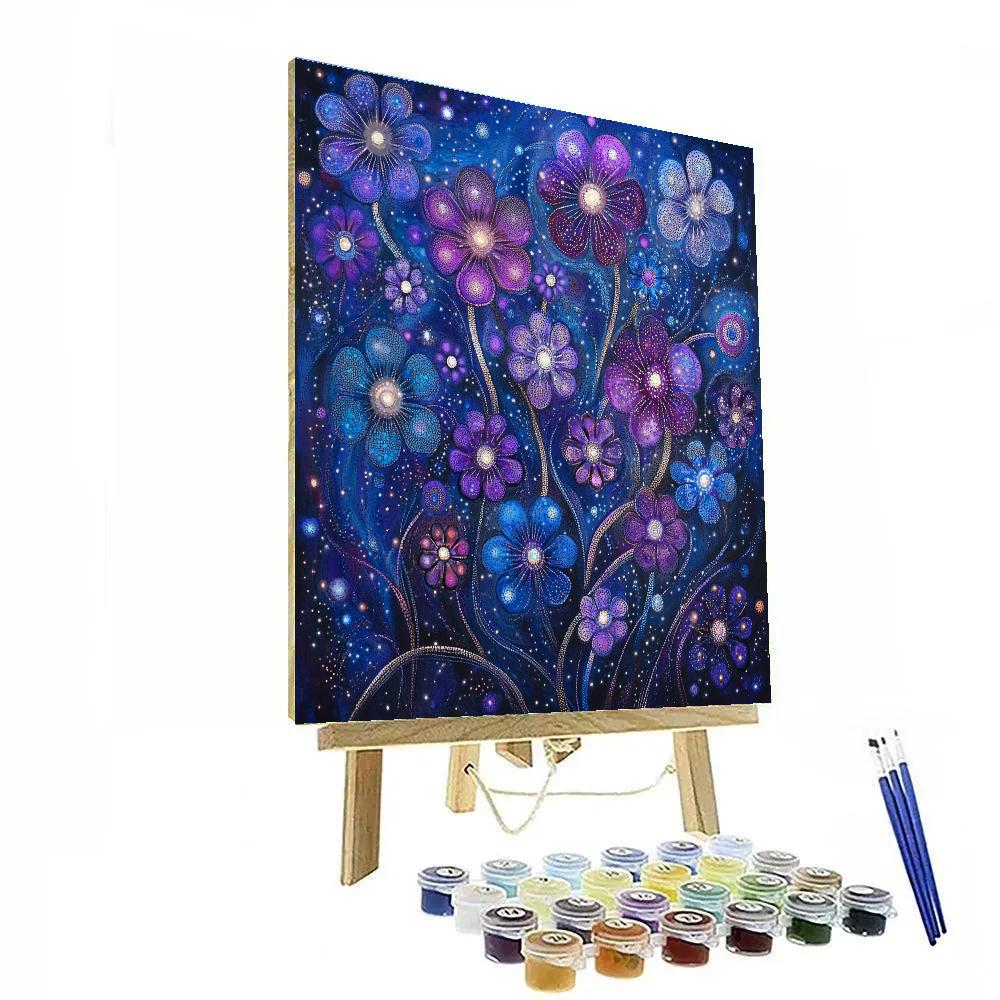 Georges Seurat Inspired Cosmic Blossoms DIY paint by numbers