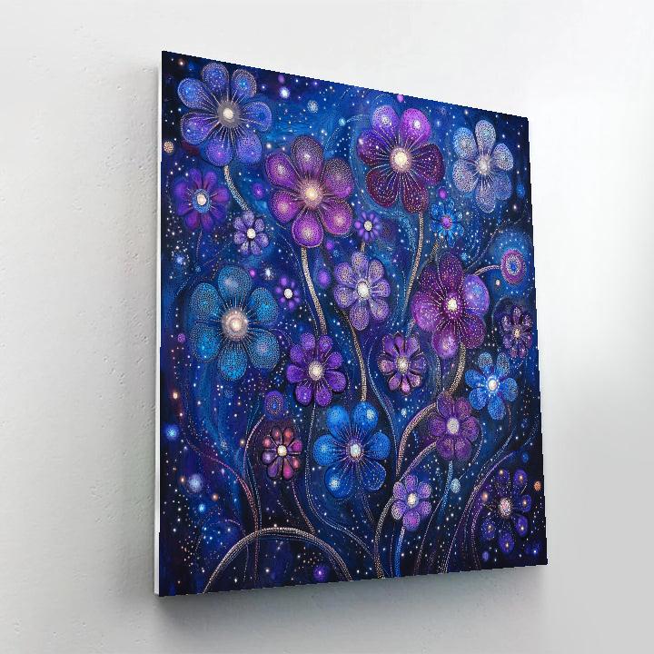 Georges Seurat Inspired Cosmic Blossoms DIY paint by numbers