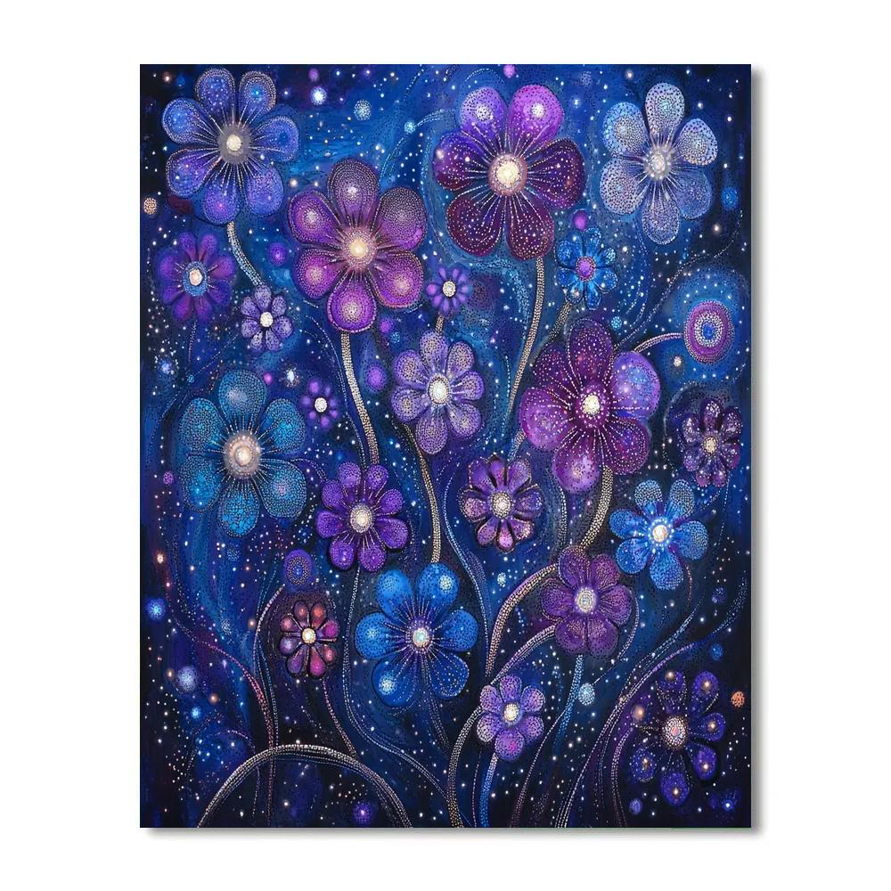 Georges Seurat Inspired Cosmic Blossoms DIY paint by numbers