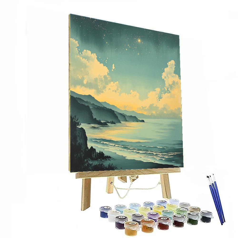 Hiroshige Inspired Starlit Coastal Horizon Painting by numbers kit