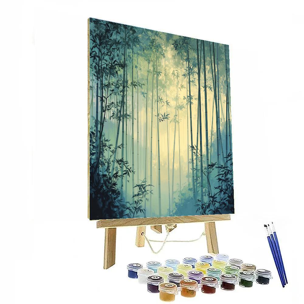 Hiroshige Inspired Whispering Bamboo Grove Paint by numbers art