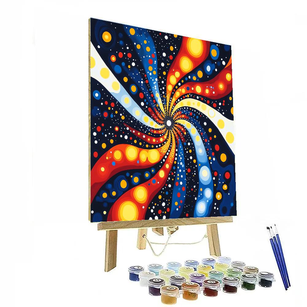 Yayoi Kusama Inspired Cosmic Polka Symphony painting number kit