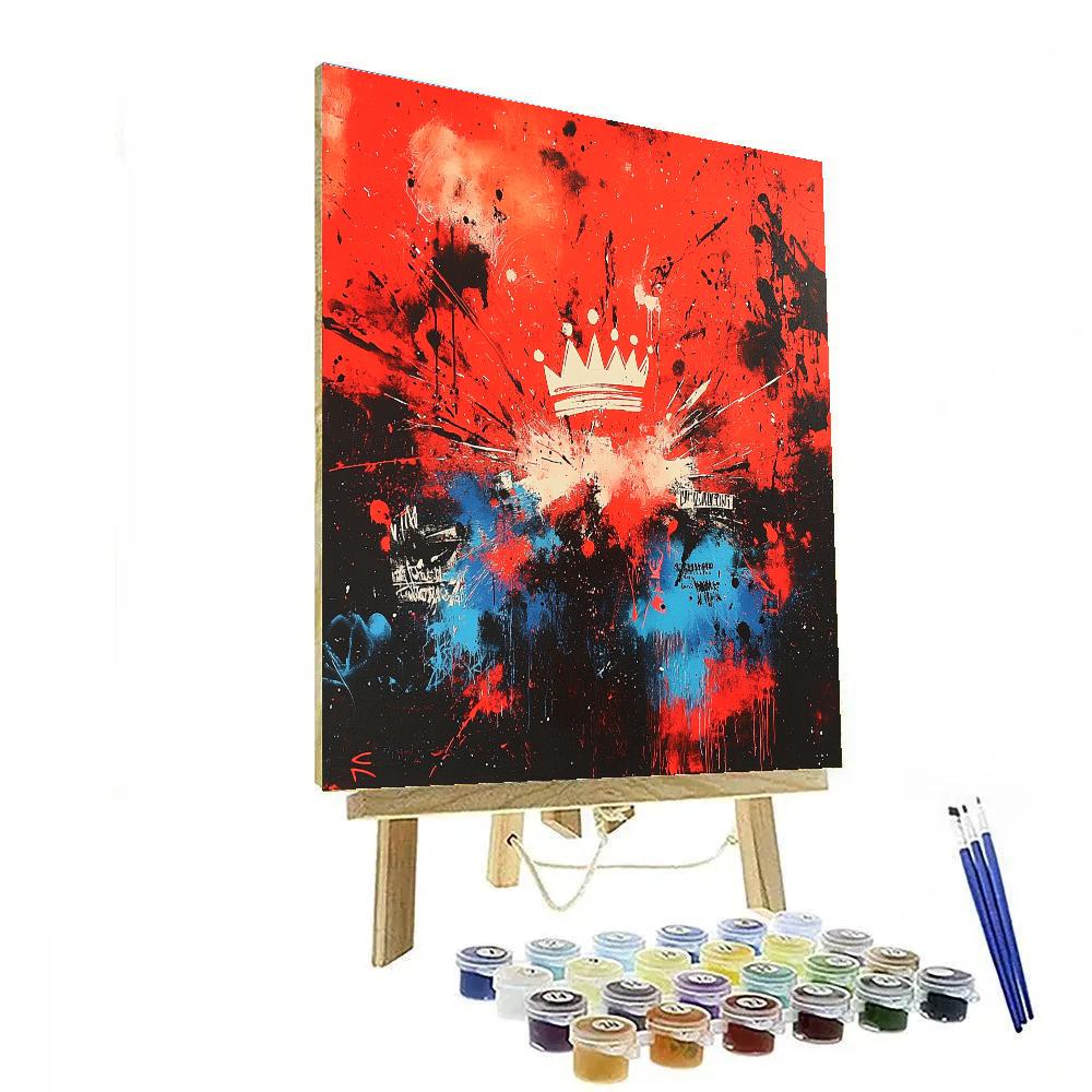 Jean-Michel Basquiat Inspired Chromatic Crown Nebula paint by number
