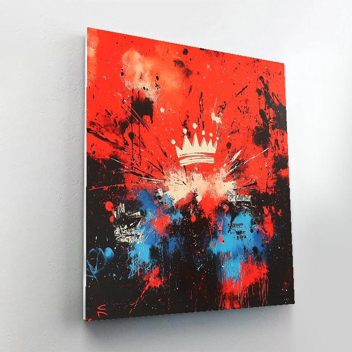 Jean-Michel Basquiat Inspired Chromatic Crown Nebula paint by number
