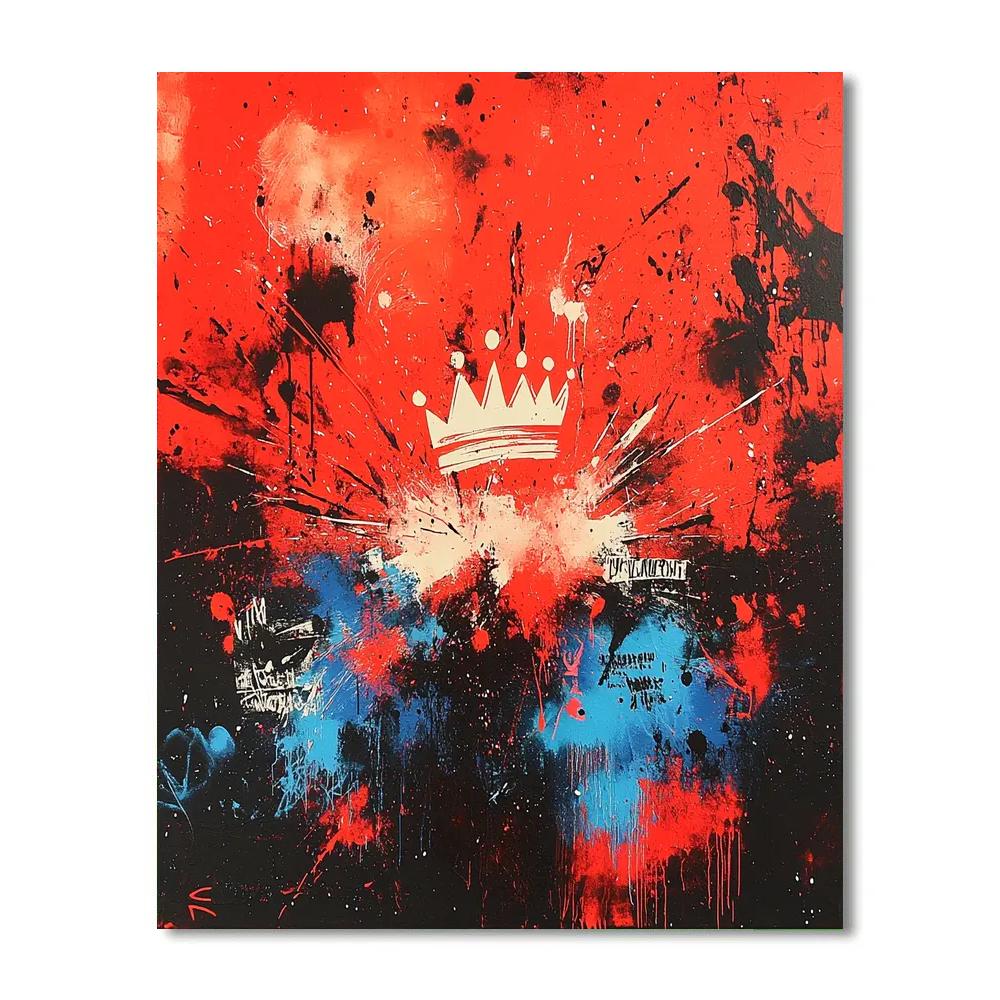 Jean-Michel Basquiat Inspired Chromatic Crown Nebula paint by number