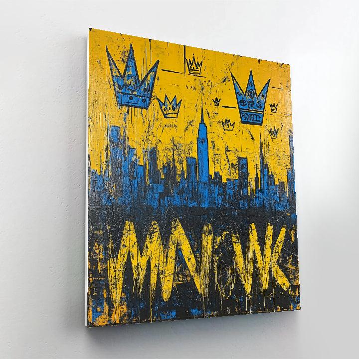 Jean-Michel Basquiat Inspired Echoes Of The Urban Sky paint by number