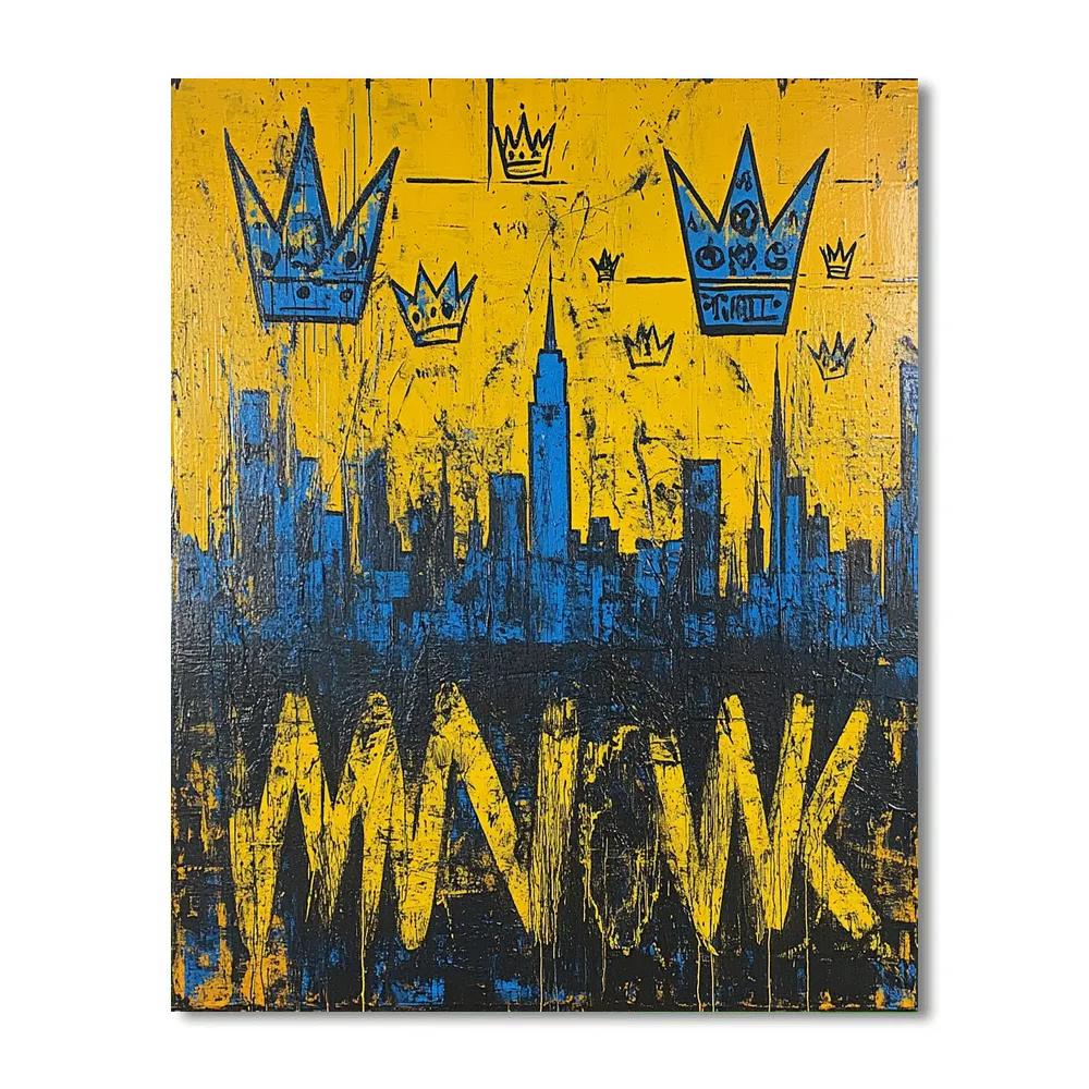 Jean-Michel Basquiat Inspired Echoes Of The Urban Sky paint by number