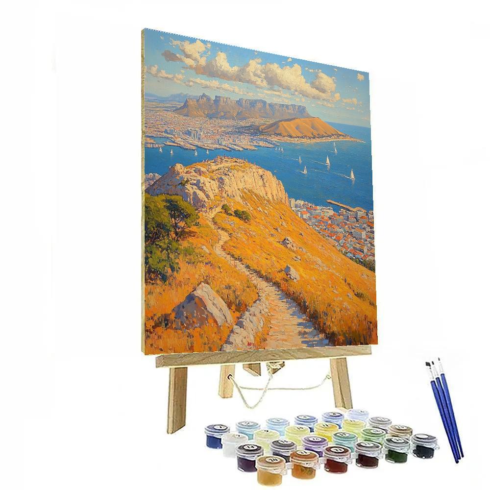 Panorama From Table Mountain View – Cape Town South Africa painting number kit