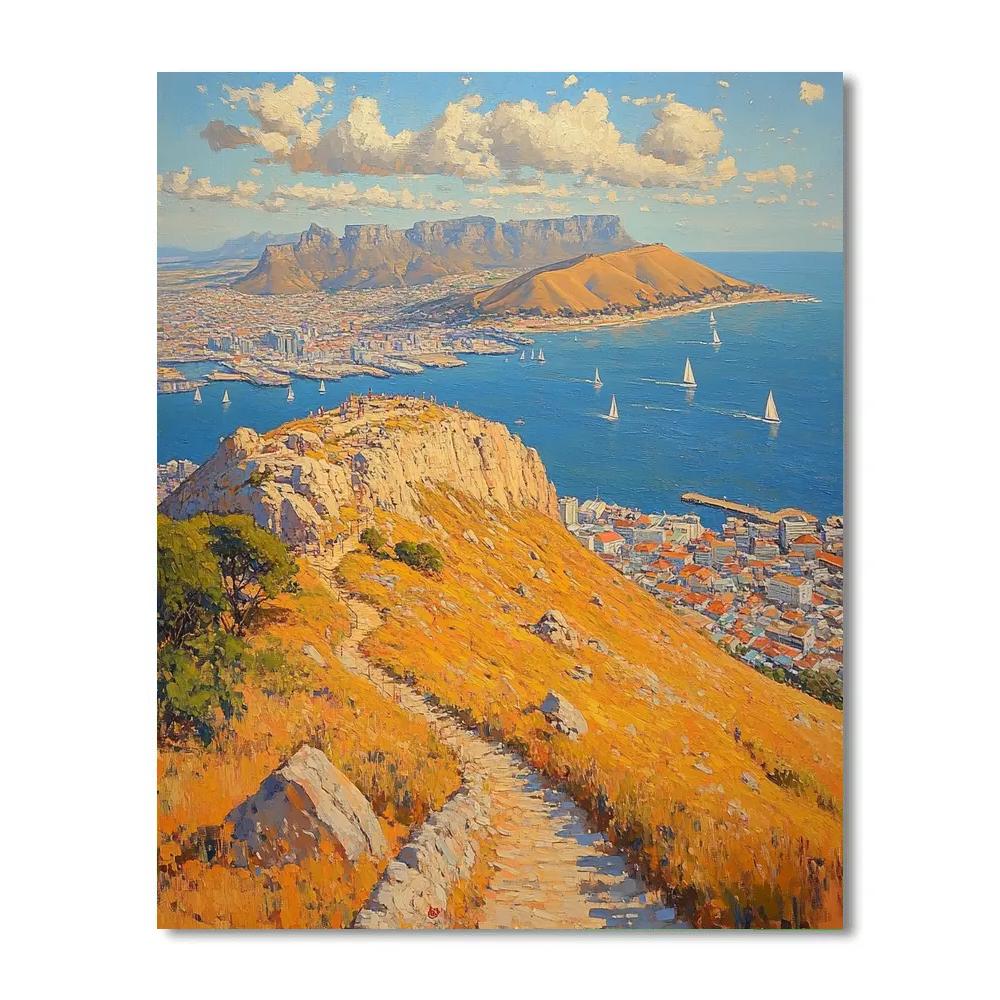 Panorama From Table Mountain View – Cape Town South Africa painting number kit
