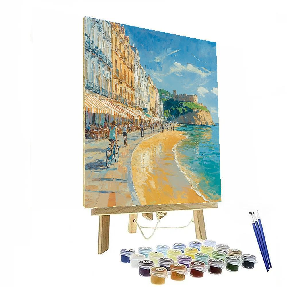 La Concha Beach Promenade Walk – San Sebastian Spain paint by numbers
