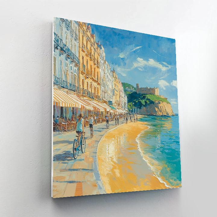 La Concha Beach Promenade Walk – San Sebastian Spain paint by numbers
