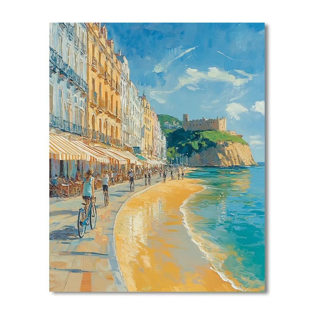 La Concha Beach Promenade Walk – San Sebastian Spain paint by numbers
