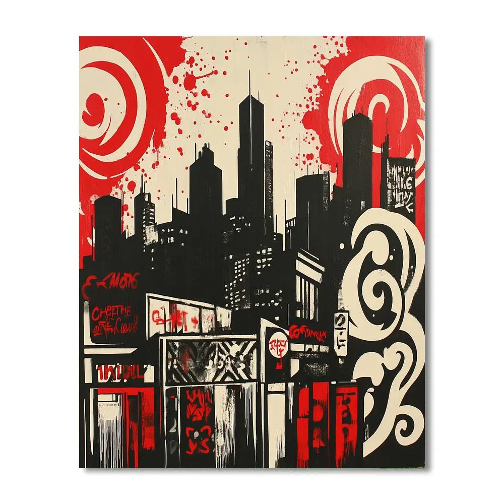 Banksy Inspired Urban Disillusionment paint by color