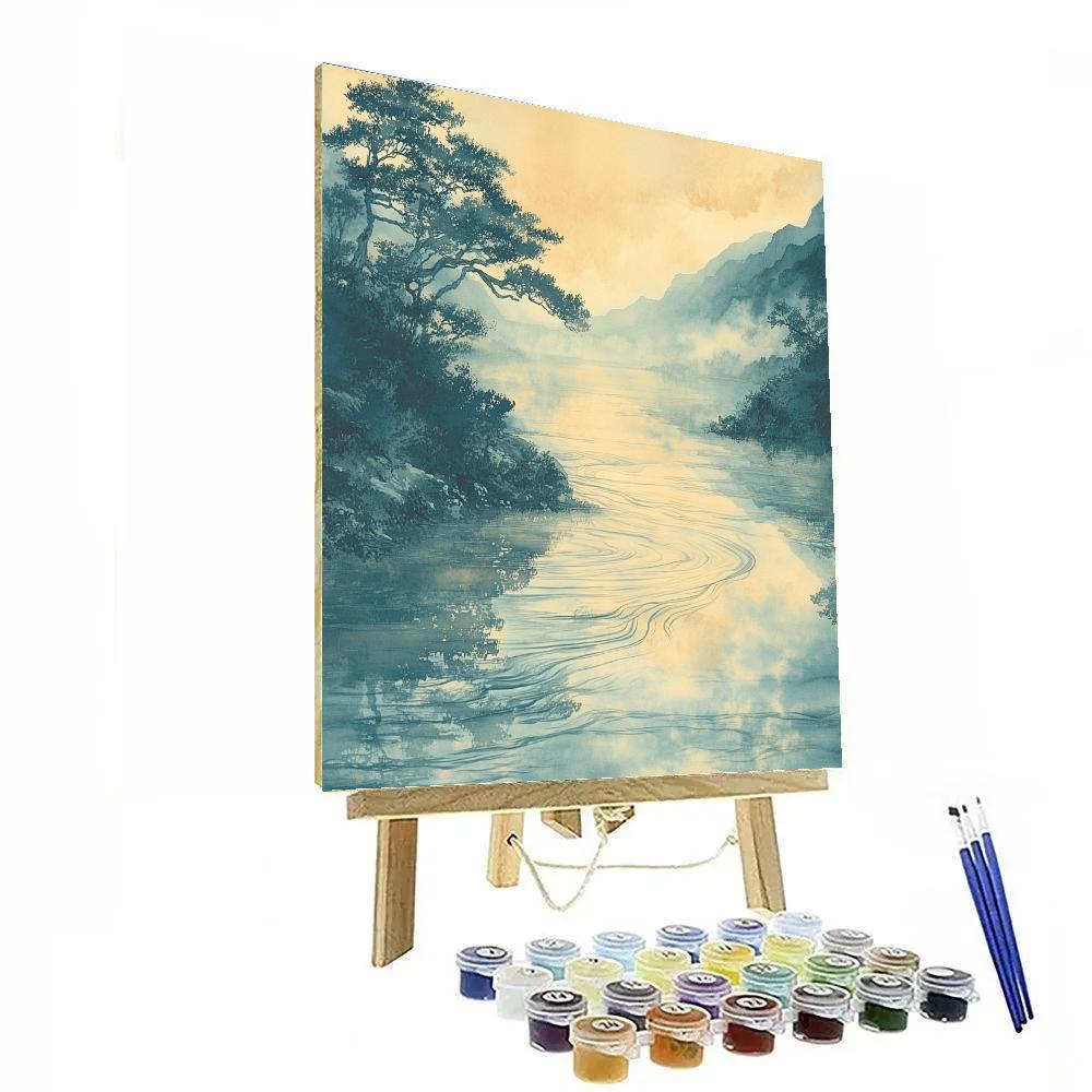 Zhao Mengfu Inspired Celestial River Rhythm Numbered painting kits