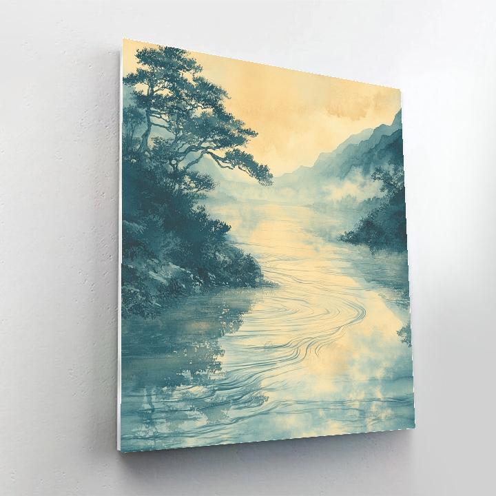 Zhao Mengfu Inspired Celestial River Rhythm Numbered painting kits