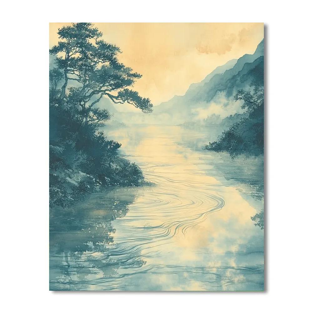 Zhao Mengfu Inspired Celestial River Rhythm Numbered painting kits