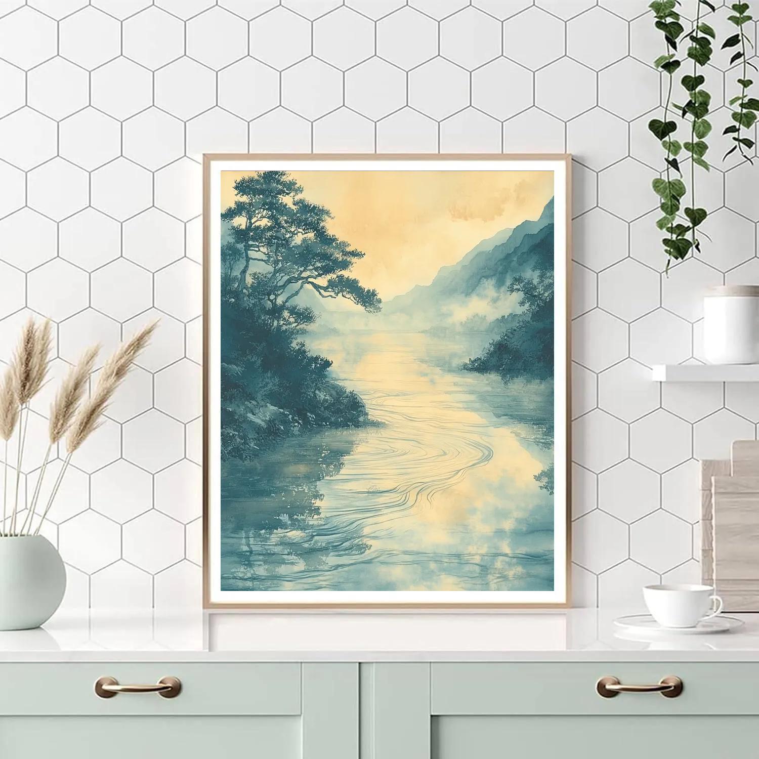 Zhao Mengfu Inspired Celestial River Rhythm Numbered painting kits