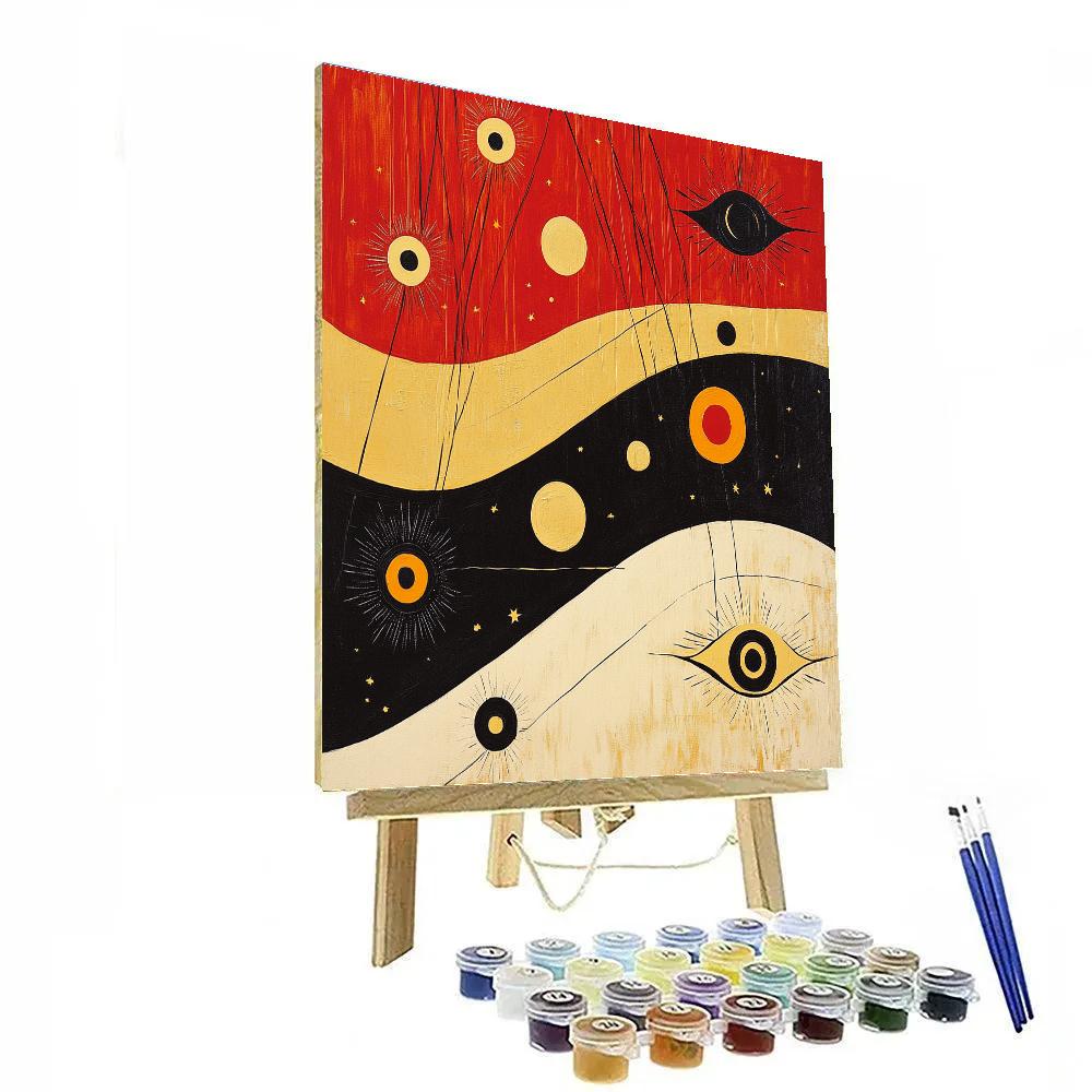Joan Miró Inspired Dreamscape Of Stars paint by numbers