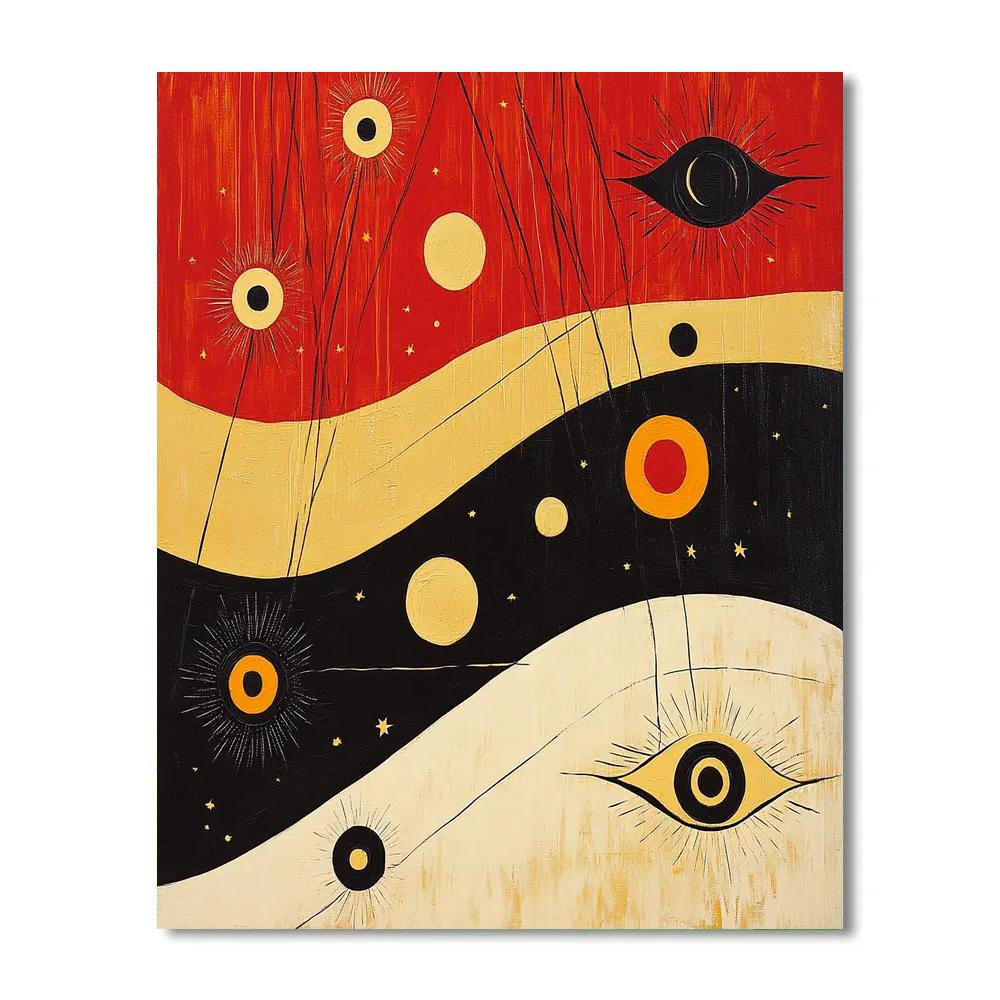 Joan Miró Inspired Dreamscape Of Stars paint by numbers