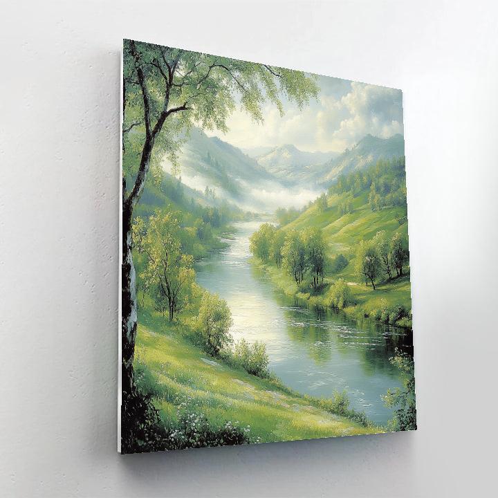 Zhao Mengfu Inspired Tranquil River Numbered painting kits