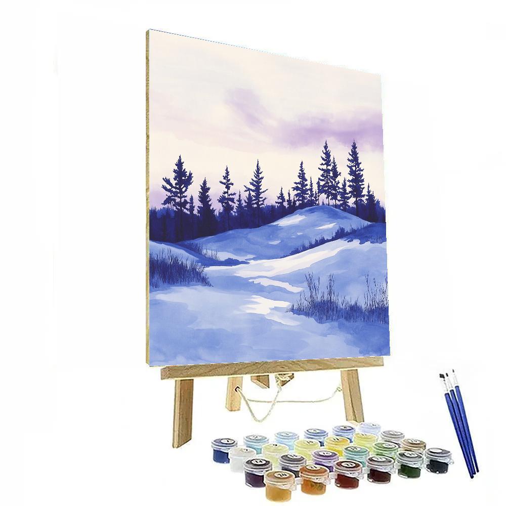 Franklin Carmichael Inspired Winter Pines And Indigo Snowfields paint by numbers