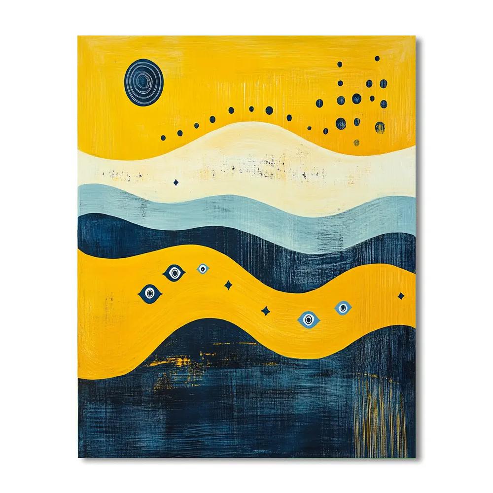 Joan Miró Inspired Harmony Of Abstract Seas Paint by numbers kits