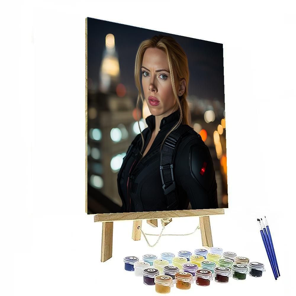 Scarlett Johansson: Echoes Of The Black Widows Silence Painting by numbers kit