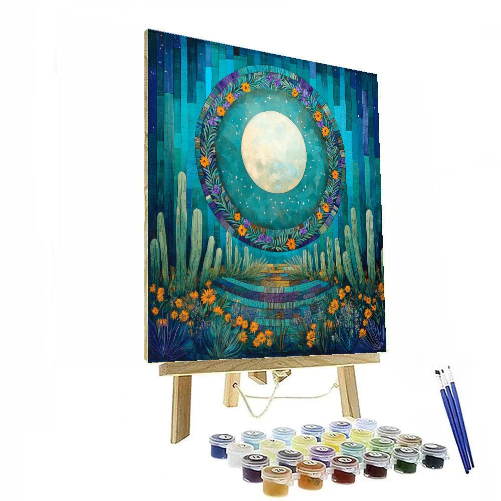 Frida Kahlo Inspired Cactus Moon Lullaby paint by number