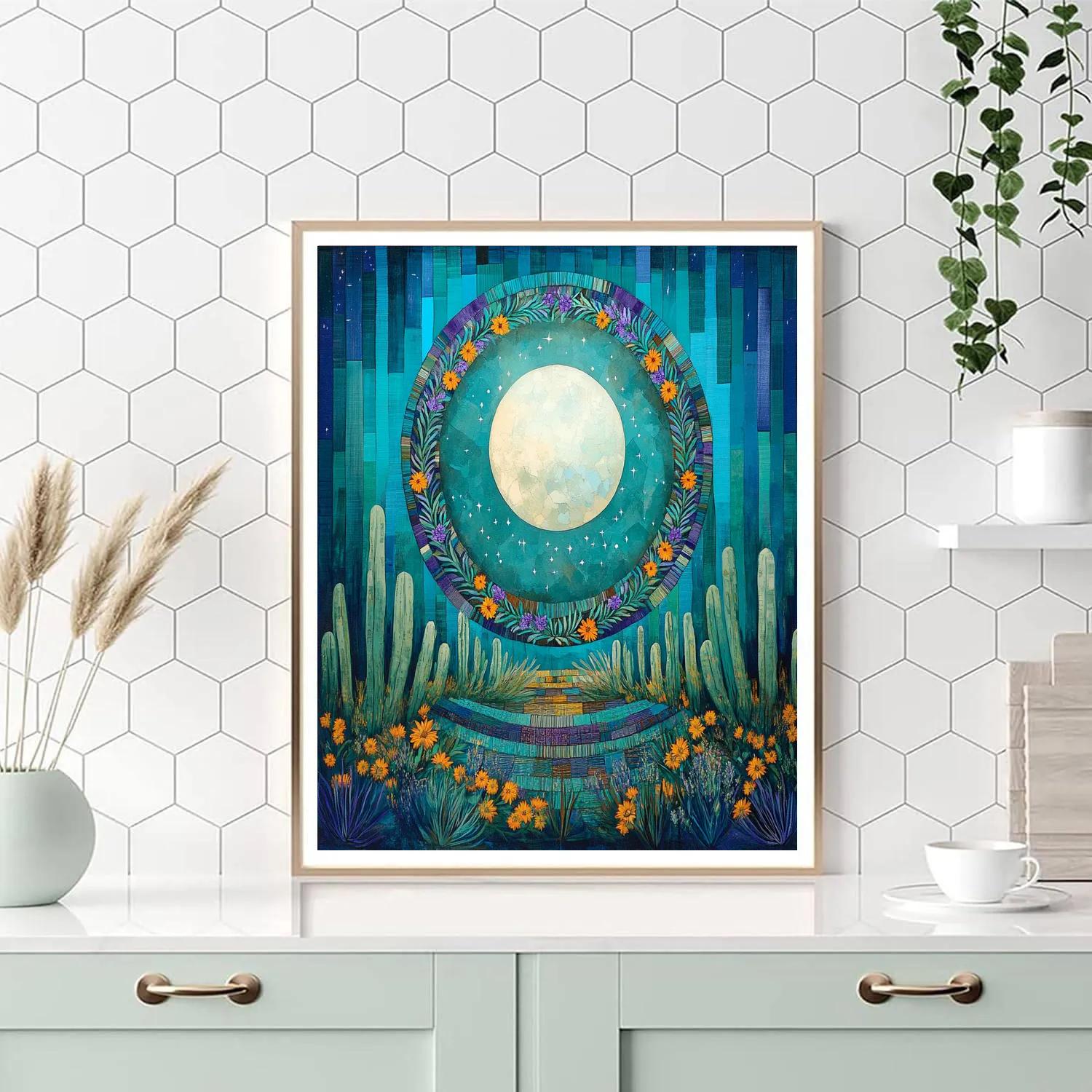 Frida Kahlo Inspired Cactus Moon Lullaby paint by number