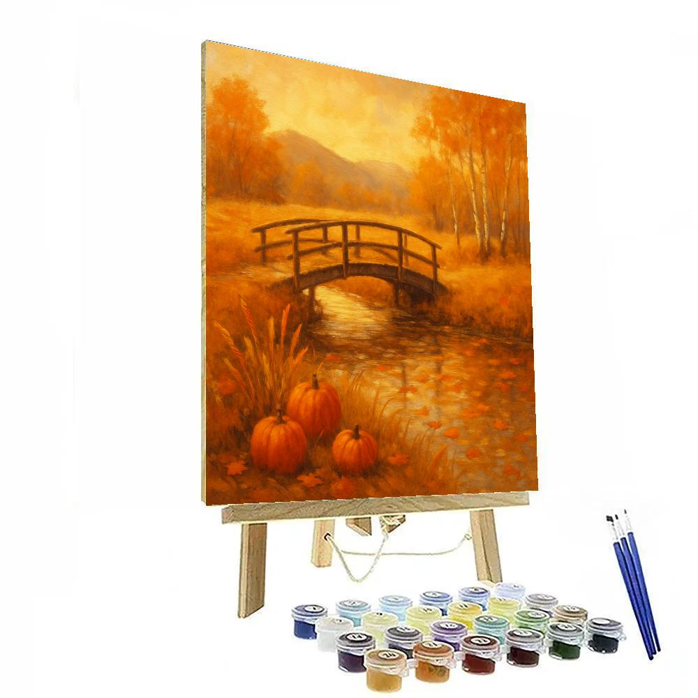 Autumn Bridge Meadow paint by numbers