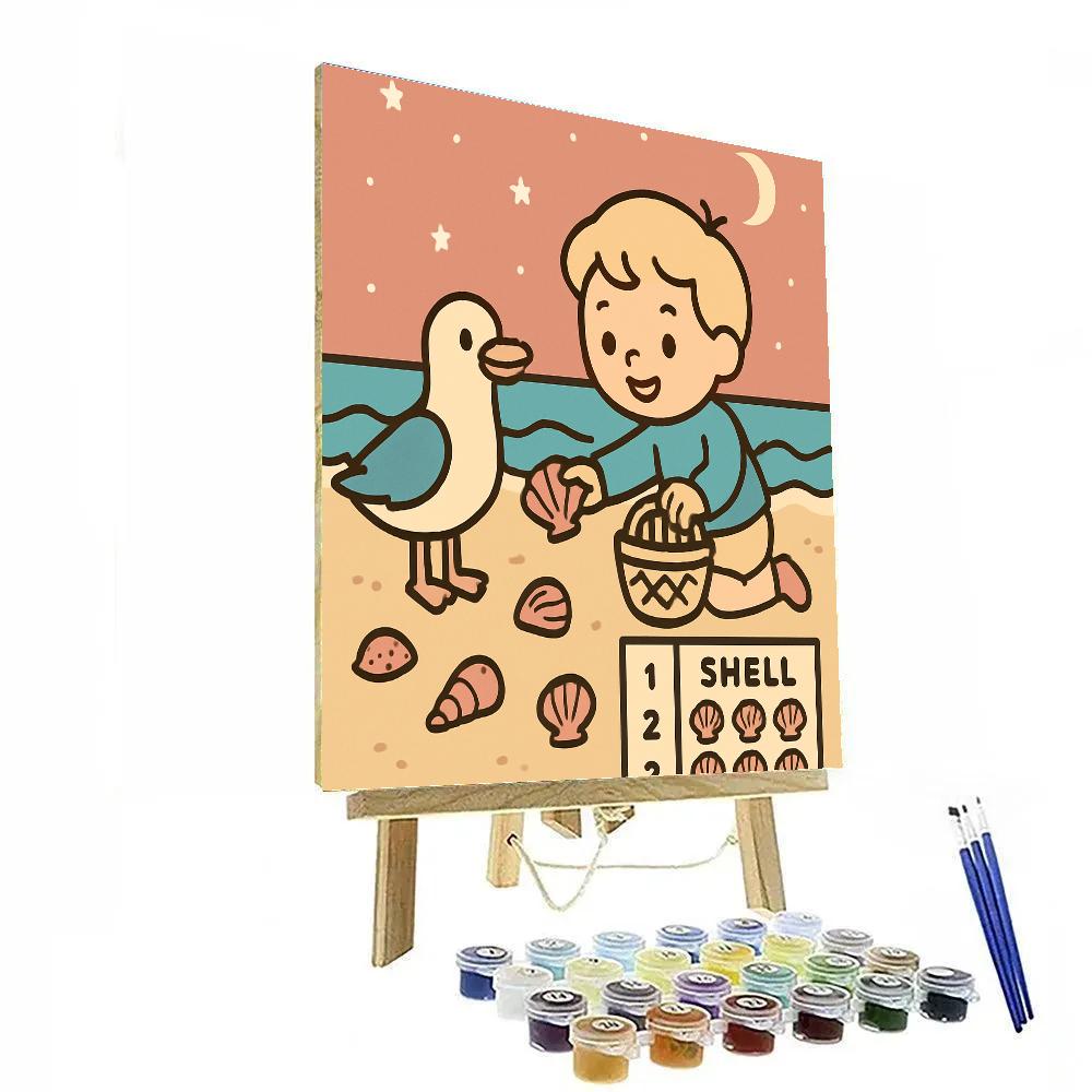 Seaside Starry Shells paint by color