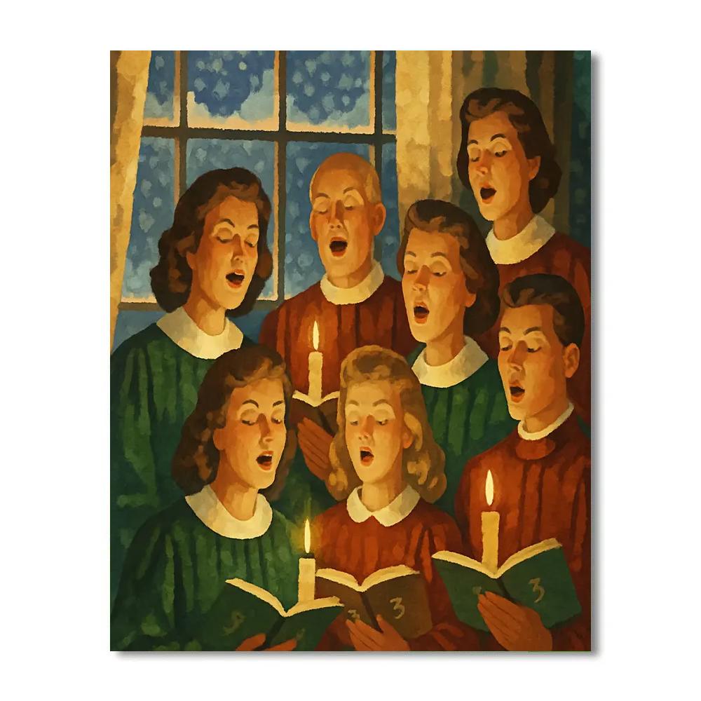 Snowy Window Choir Paint by numbers art