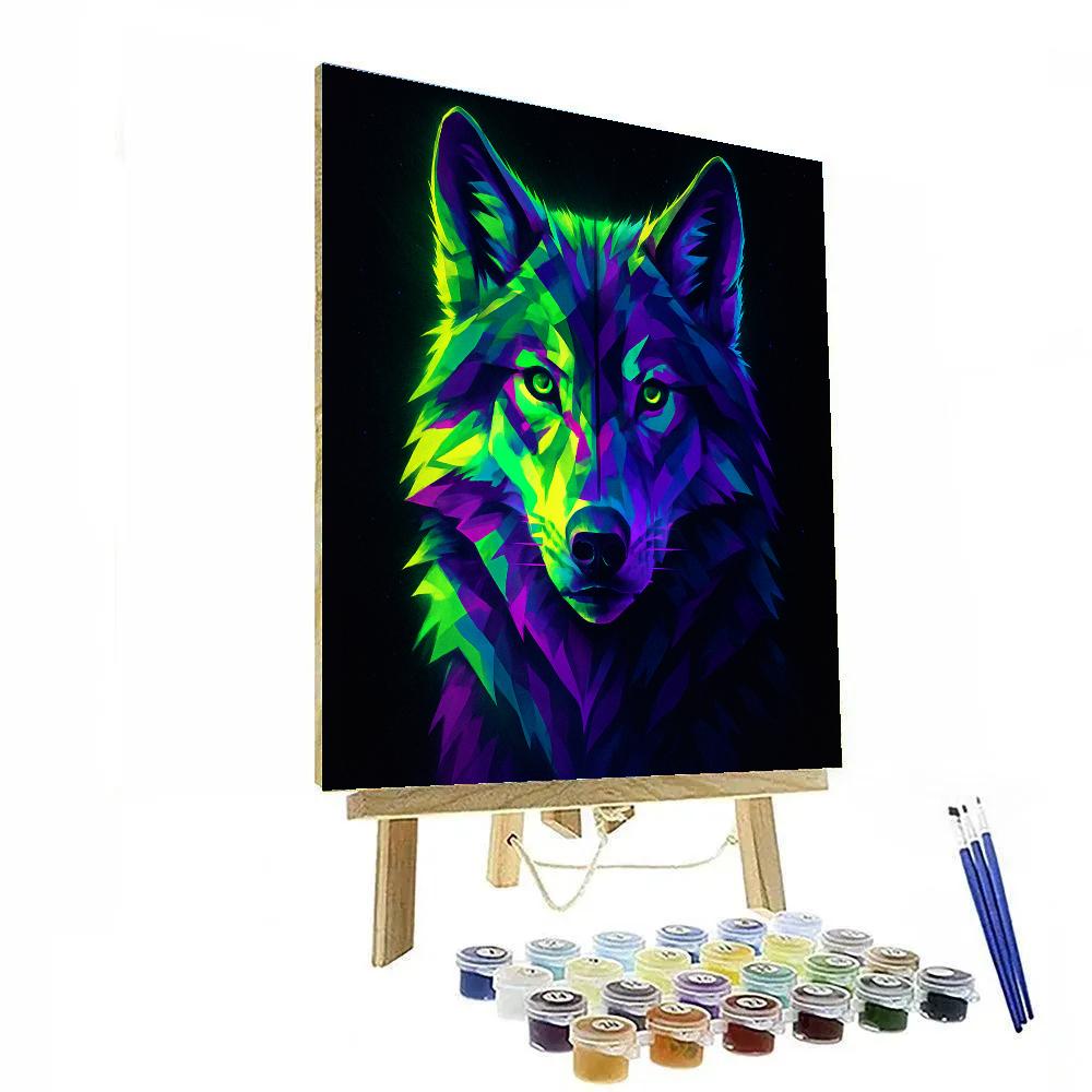 Midnight Wolf Mosaic painting number kit