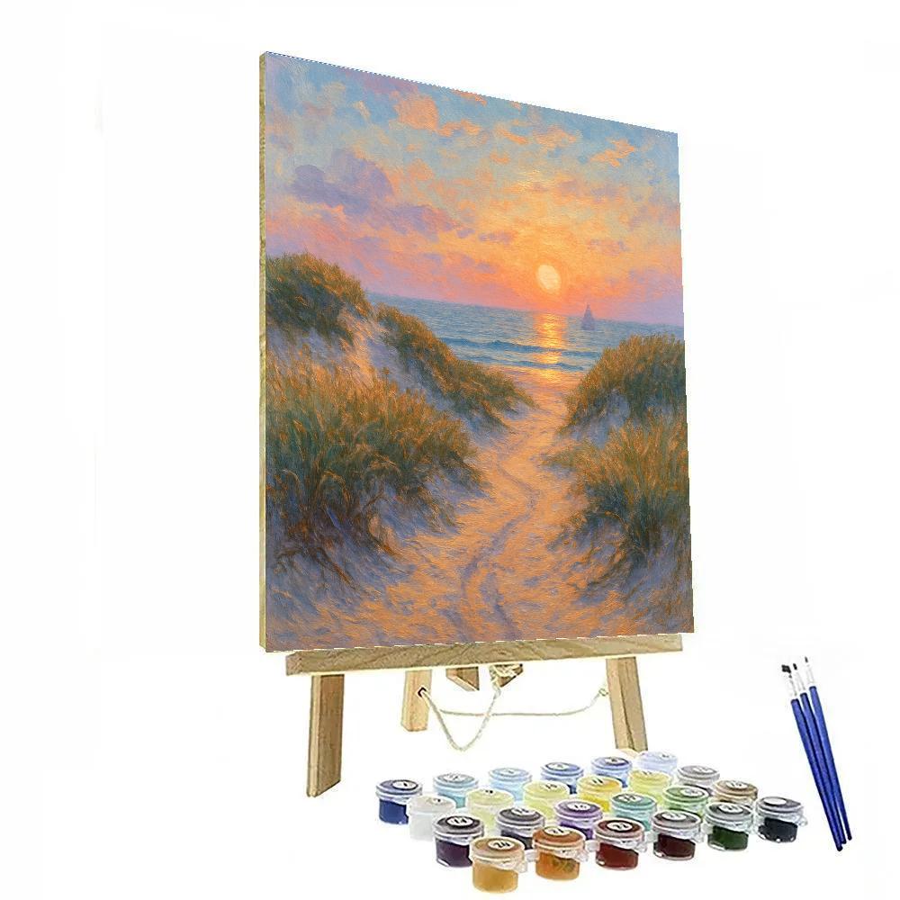Coastal Sunrise Path painting number kit