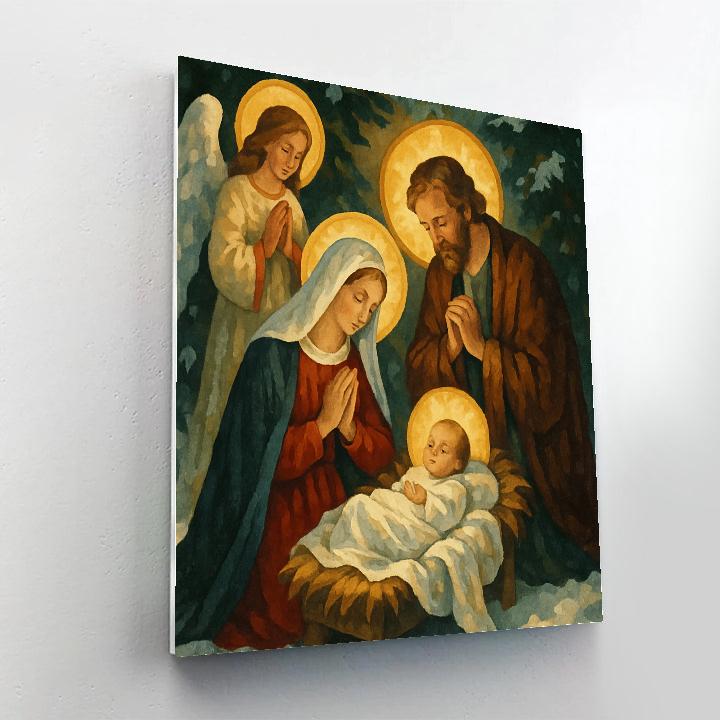 Evening Nativity Glow Painting by numbers kit